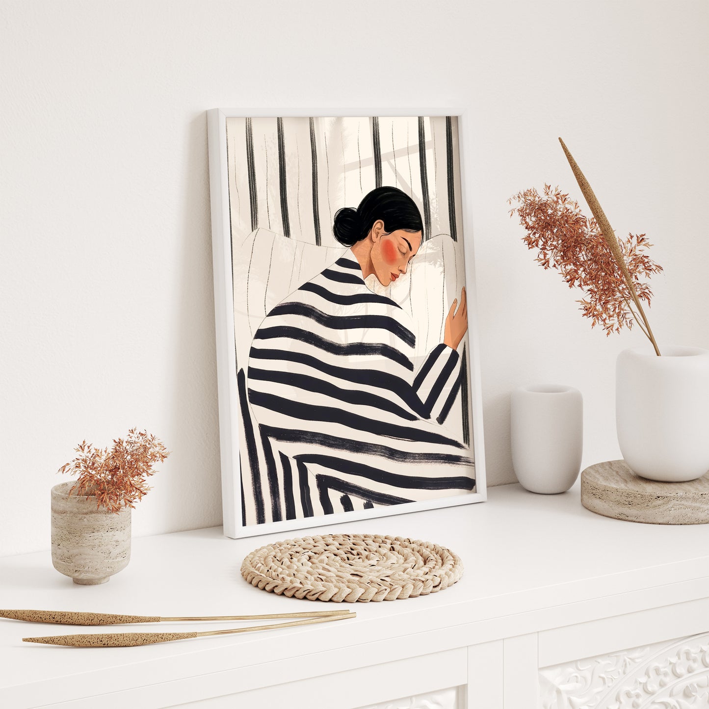 Modern Eclectic Gallery Wall Set. Framed Abstract Wall Art for Living Room | Persuna