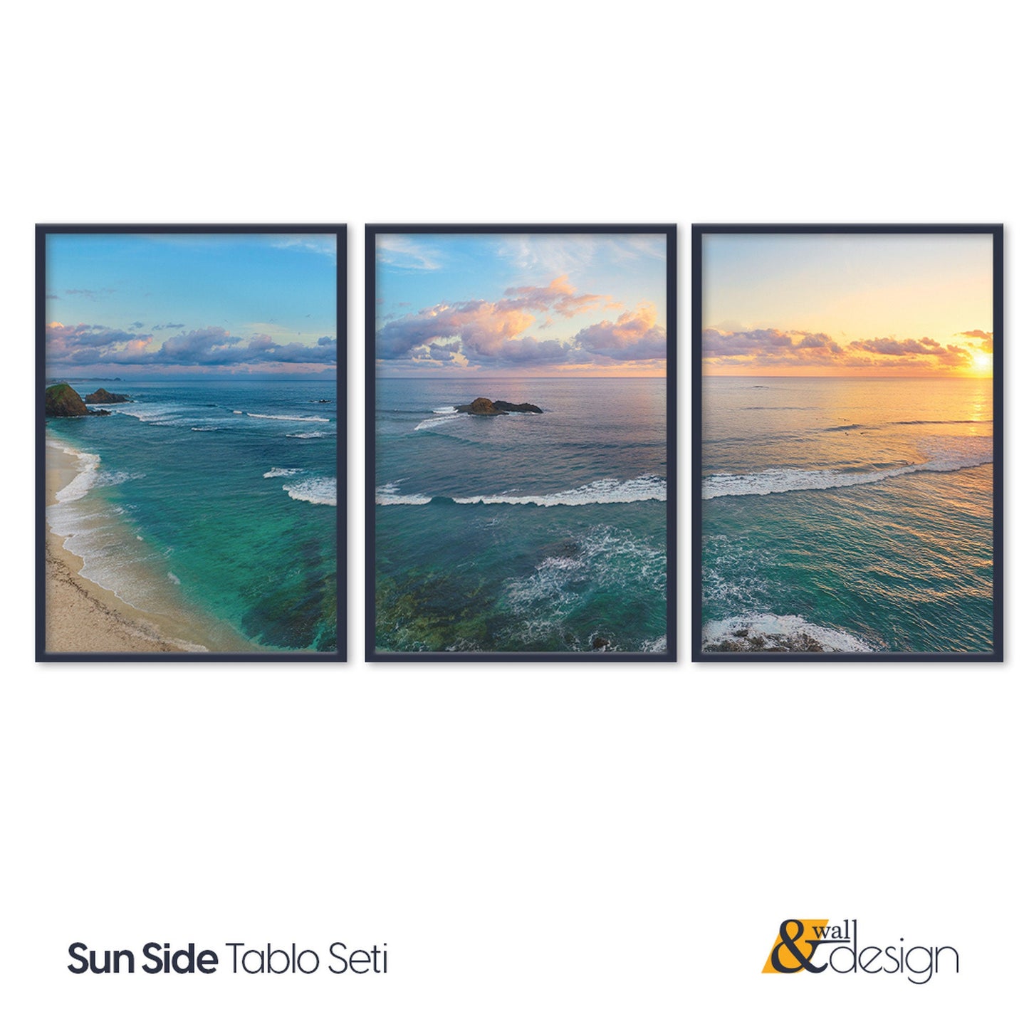 Sun Side - FRAMED Ocean Print Set of 3 Pieces