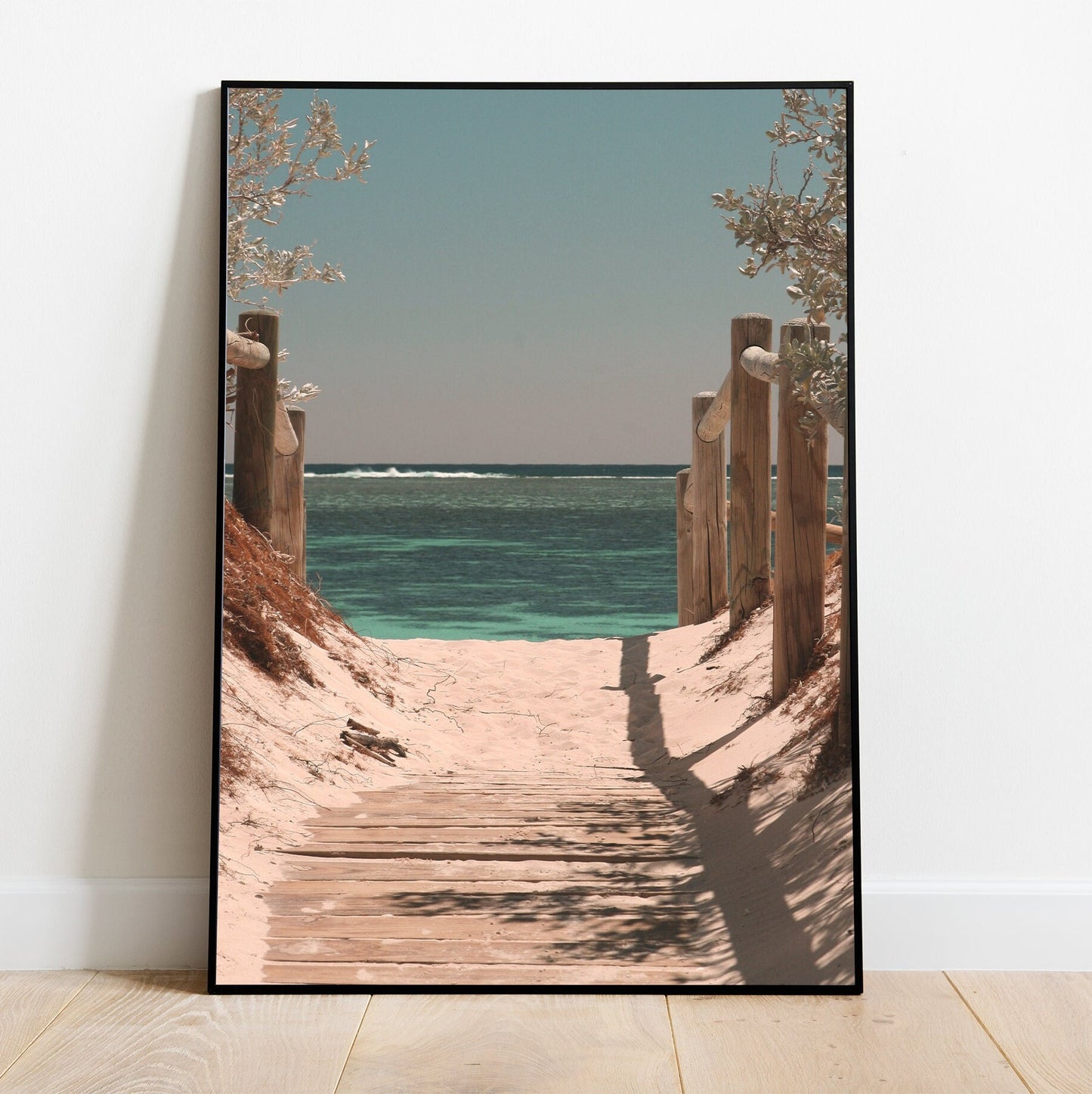 Sandset - Neutral Ocean Gallery Wall Set of 5 FRAMED Coastal Landscape Print