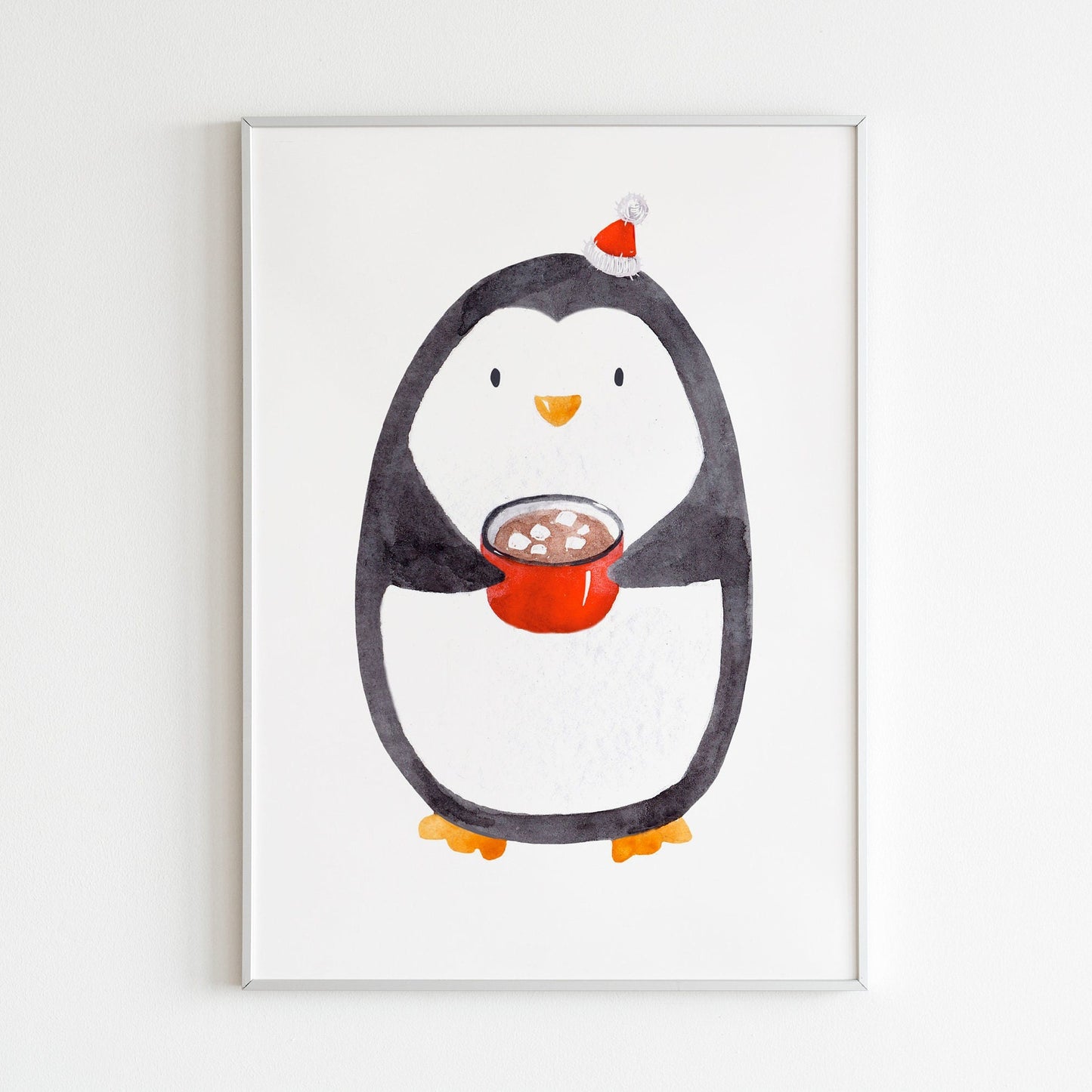 Happy Penguin - Wooden Framed Nursery Wall Art Set of 3 Pieces