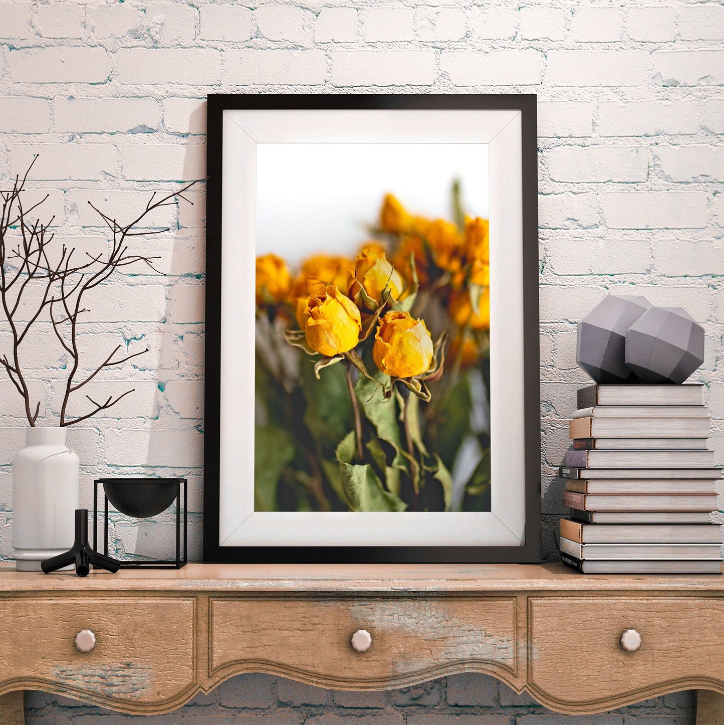 Sun Flowers - Boho Gallery Wall Set of 7 FRAMED Floral Poster