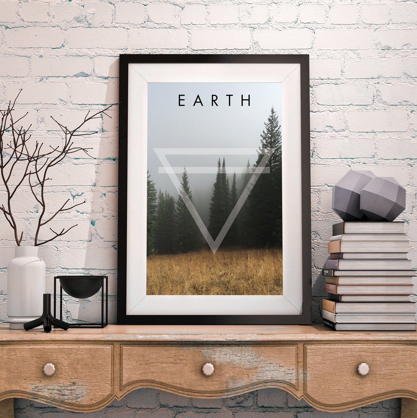 Four Elements - Wall Art FRAMED Nature Art Set of 4 Pieces