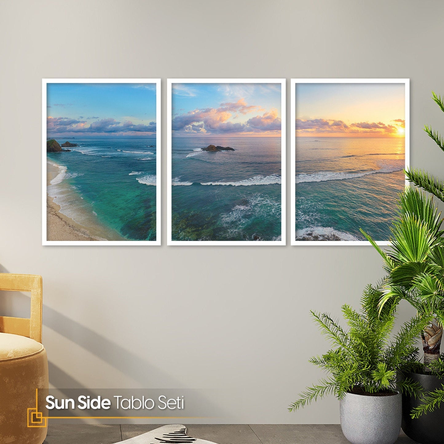 Sun Side - FRAMED Ocean Print Set of 3 Pieces