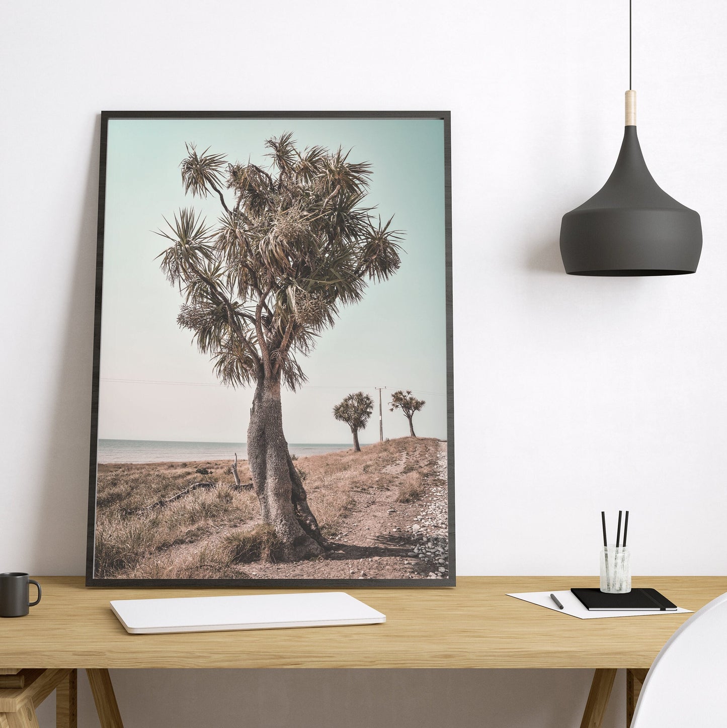 Sandset - Neutral Ocean Gallery Wall Set of 5 FRAMED Coastal Landscape Print