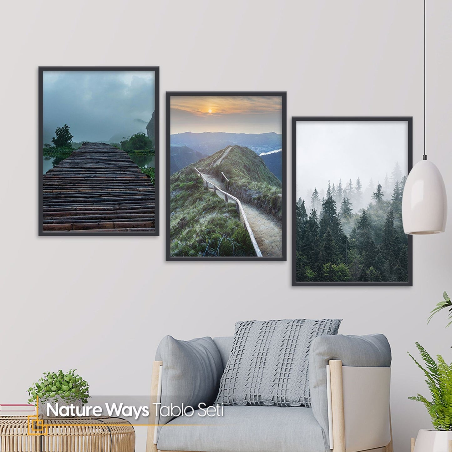Nature Ways - Nature Forest Art Print Set of 3 FRAMED