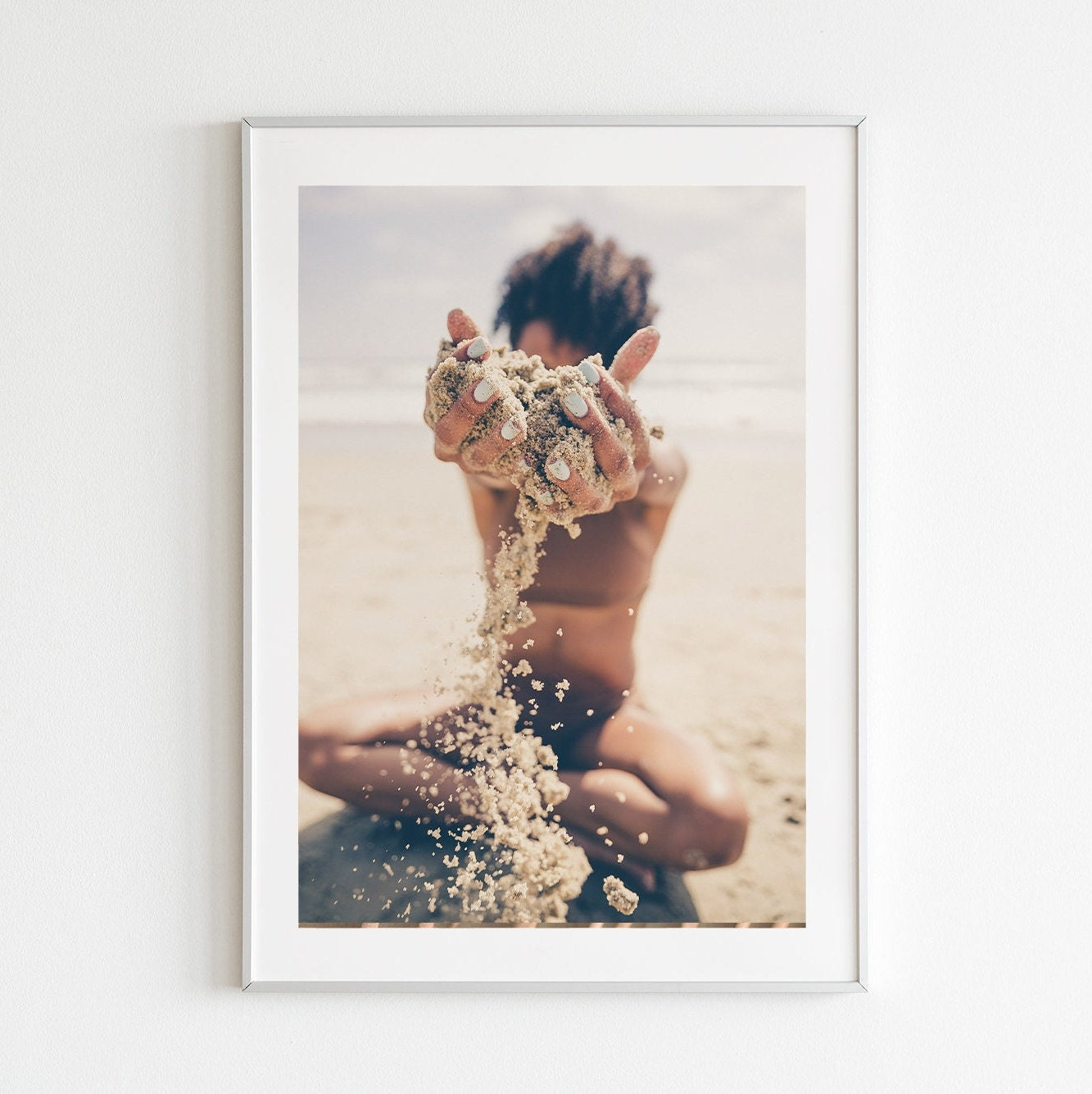Sand Girl - Modern Coastal Gallery Wall Art FRAMED Set of 3