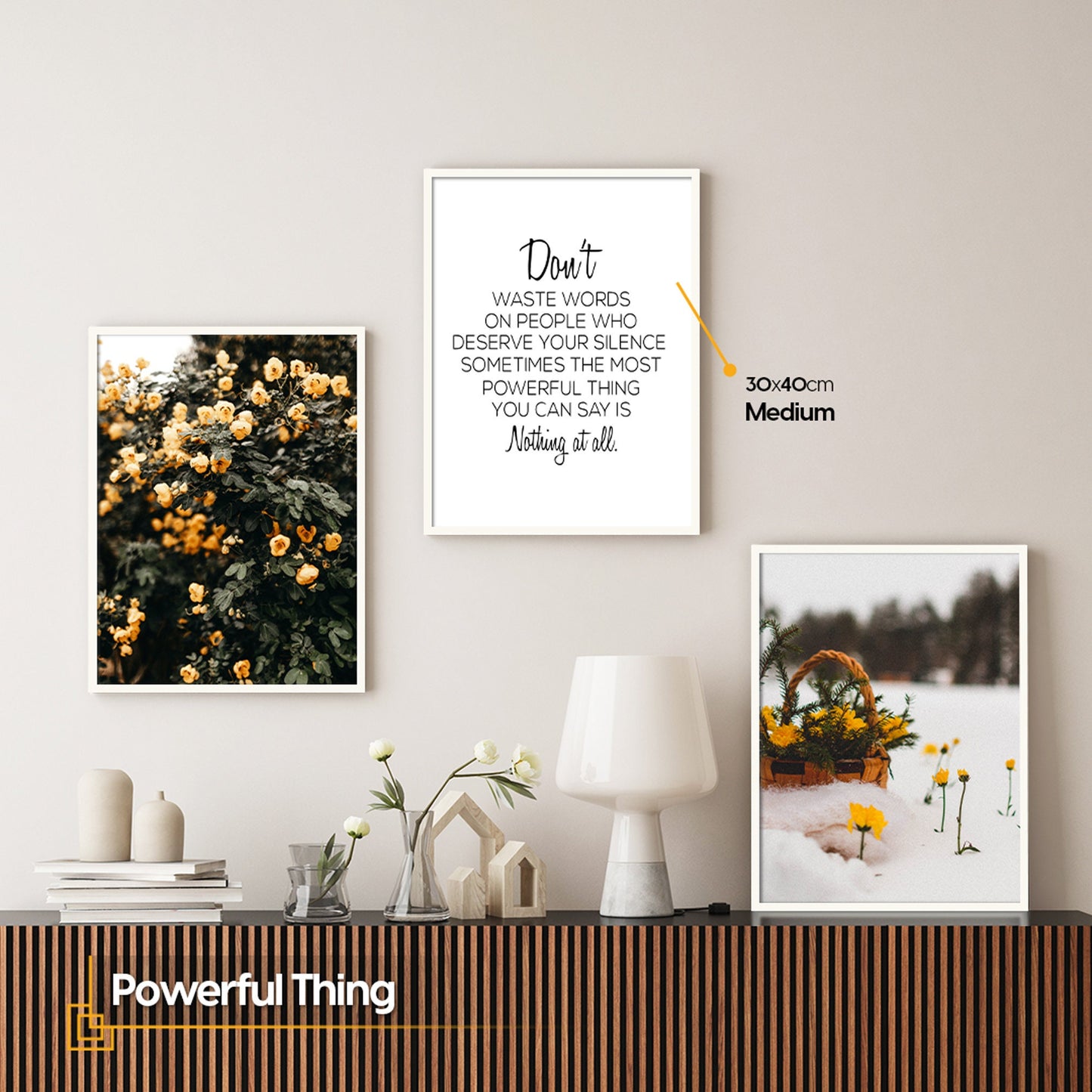 Powerful Thing - FRAMED Floral Print Art Gallery Wall Print Set of 3 Pieces