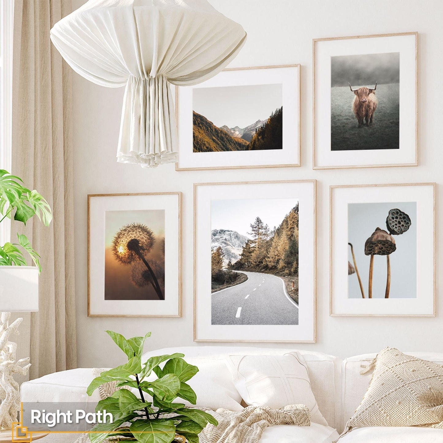 Right Path - Landscape Gallery Wall FRAMED Set of 5 Pieces