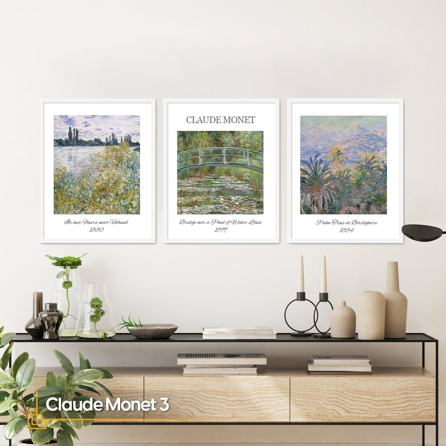 Claude Monet 3 - Claude Monet Prints FRAMED 3 Piece Wall Art Gallery