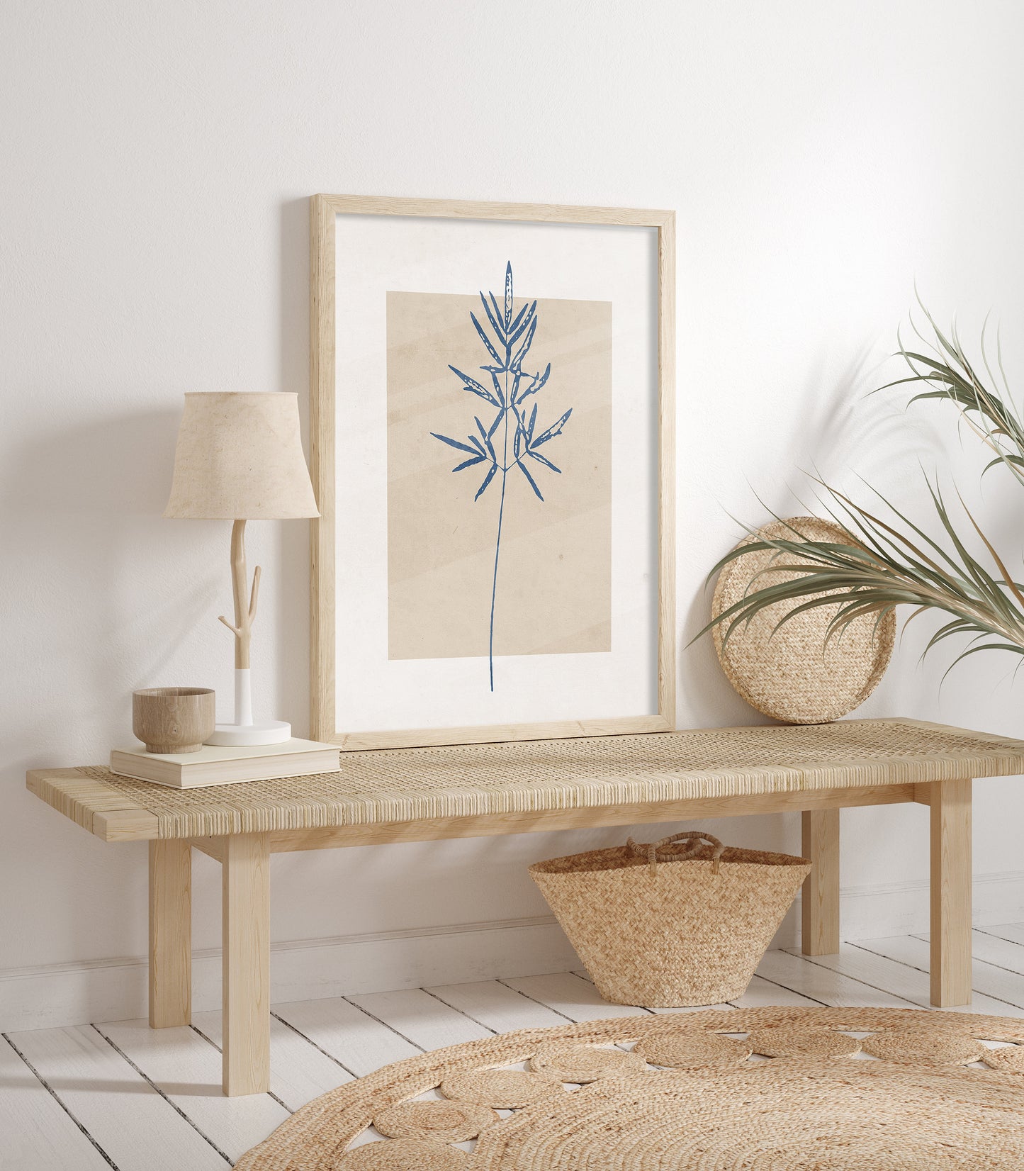 Blue Blossom - FRAMED Gallery Wall Set Line Art Flower Print Set of 3