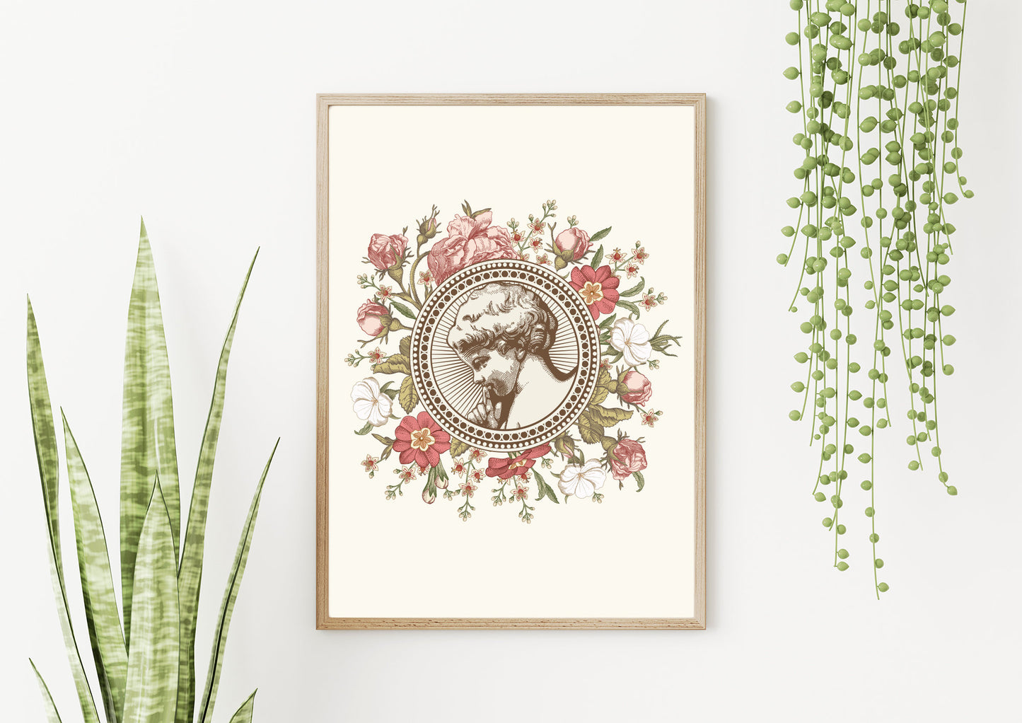 Rome Blossom - Vintage Flower Wall Art FRAMED Set of 3 Pieces