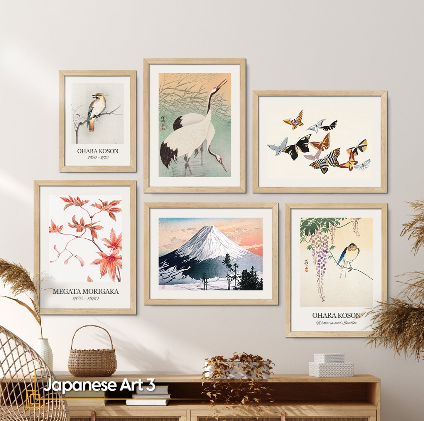 Japanese Art 3 - FRAMED Japanese Wall Art Gallery Wall Set