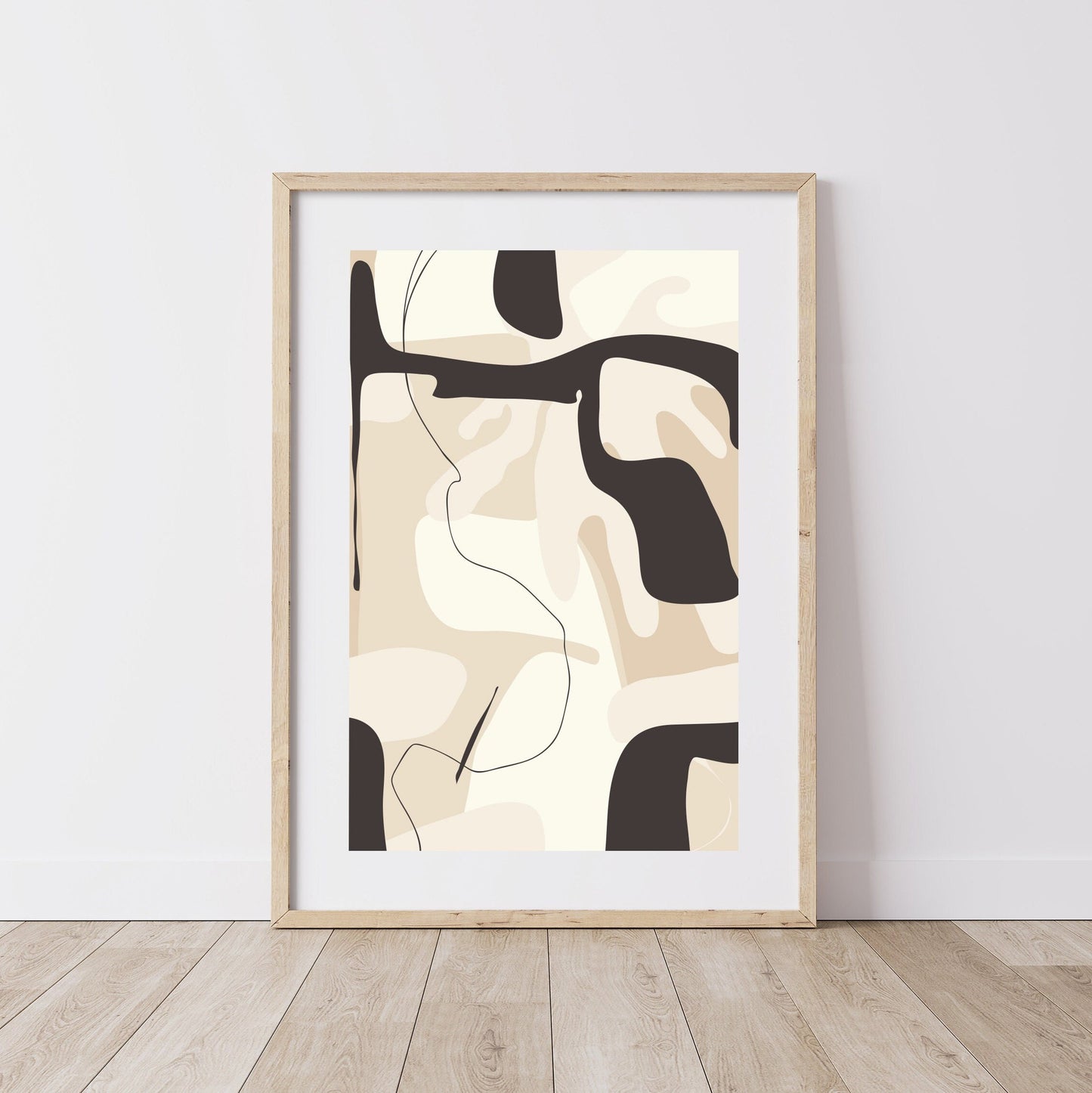 With Alone - 5 Pieces Wooden Framed Abstract Wall Art Set