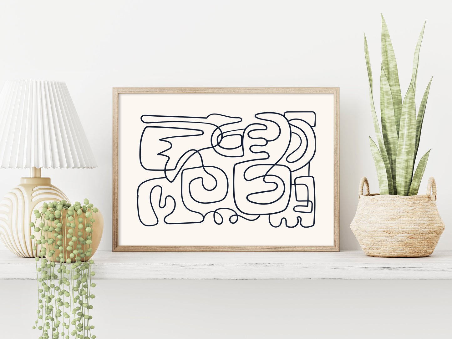 Poker Face - Line Art Wall Art Set of 6 Pieces FRAMED