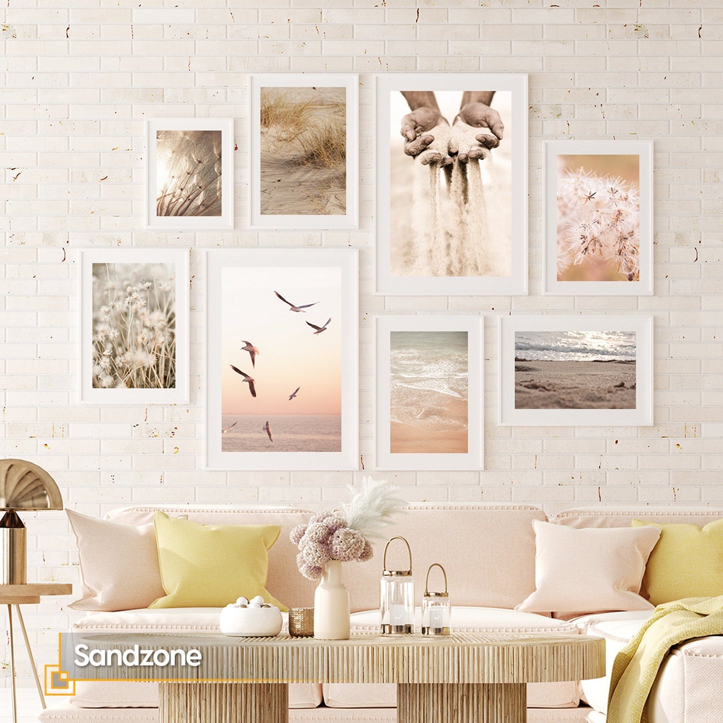 Sandzone - Coastal Landscape Wall Art Poster Set FRAMED