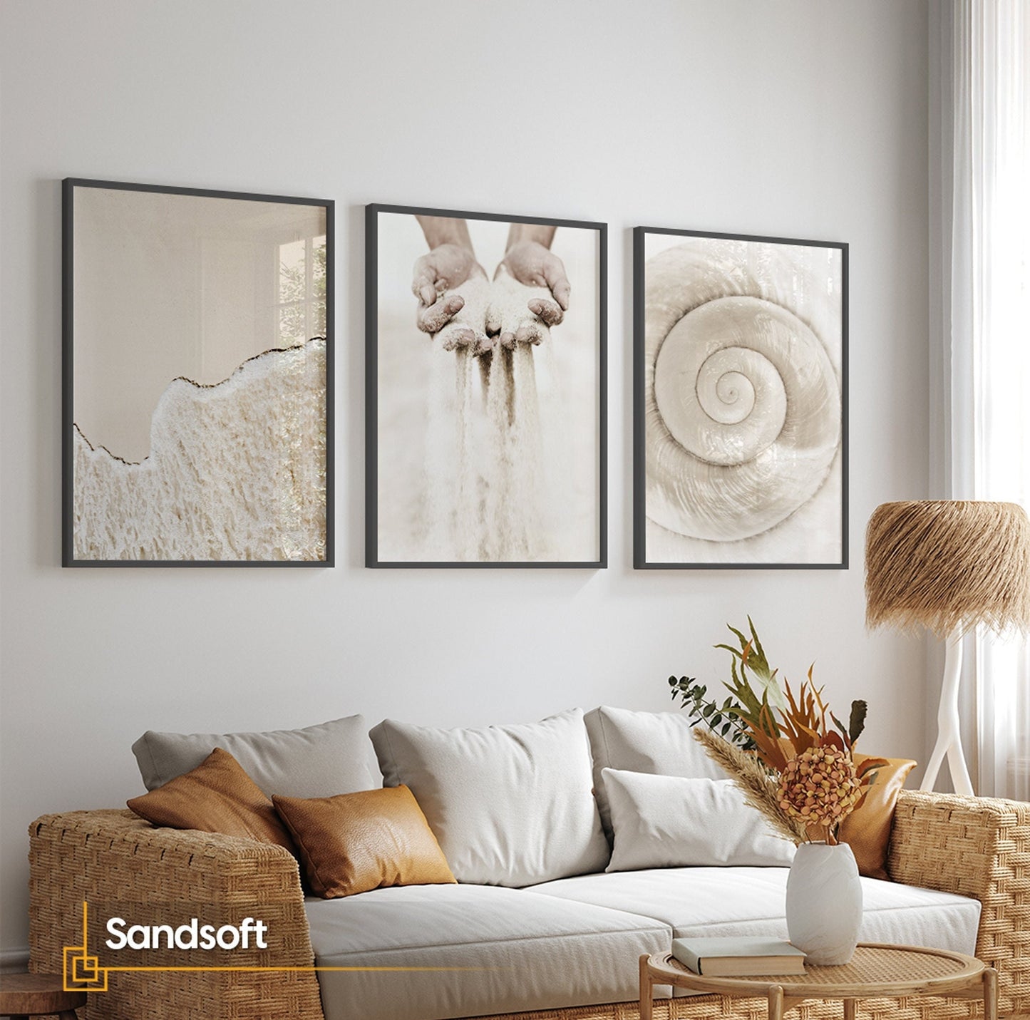 Sandsoft - FRAMED Coastal Print Set of 3 Pieces