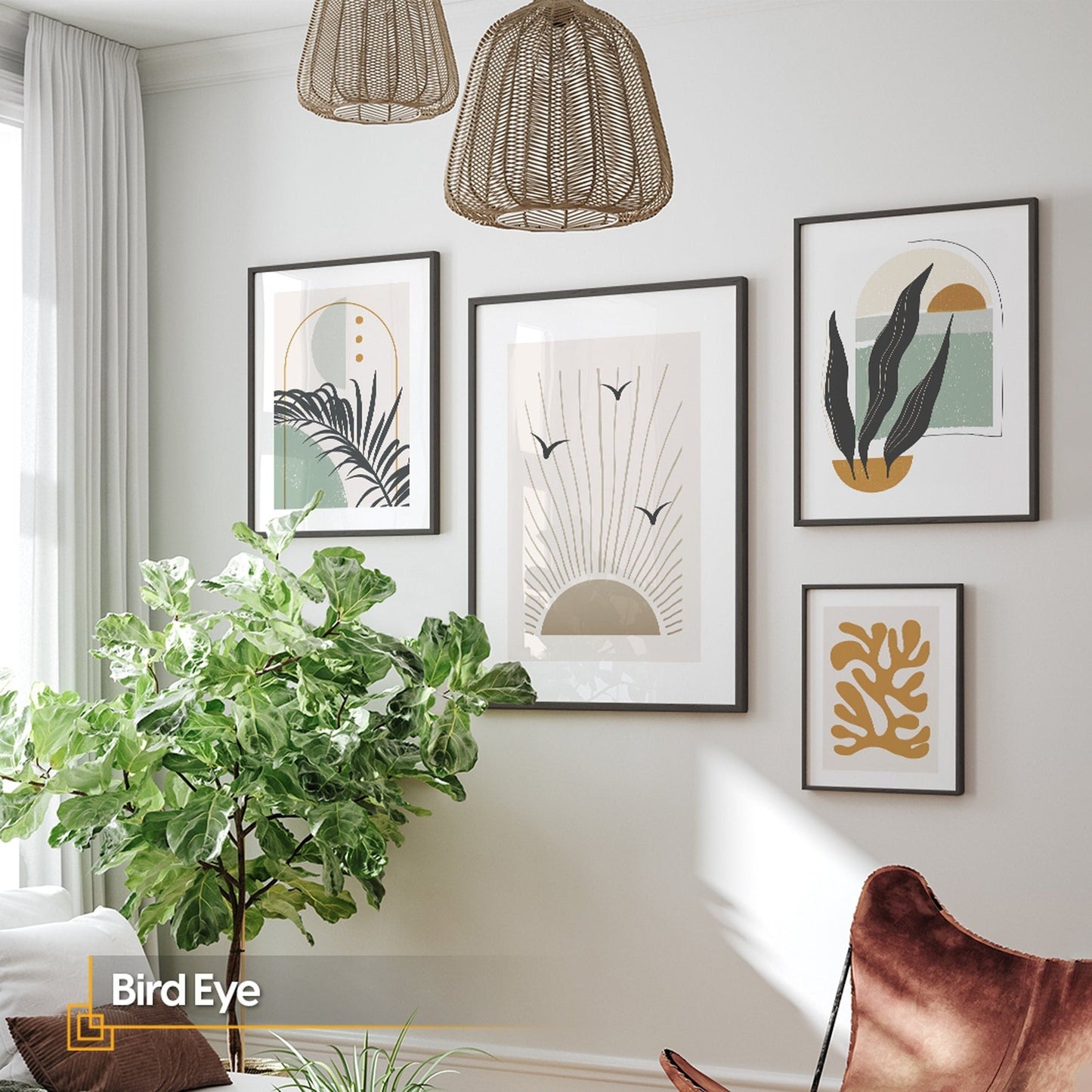 Bird Eye - FRAMED Gallery Wall Floral Print Set of 4 Flower Posters