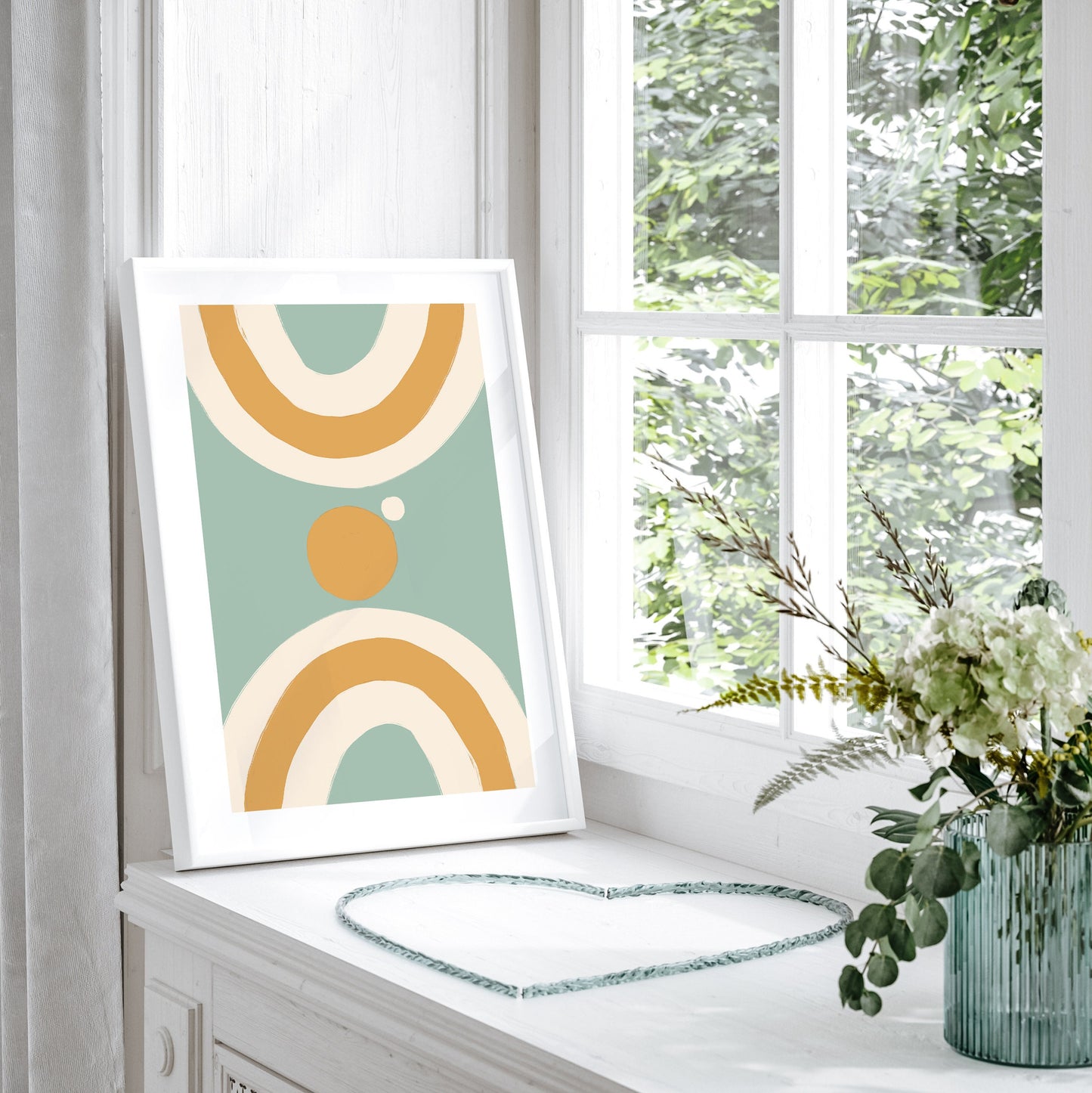 Cozy Home Deco FRAMED Wall Art Gallery Set Abstract Art Prints Gallery Wall Set High Quality Prints Wooden Frames Boho Wall Deco