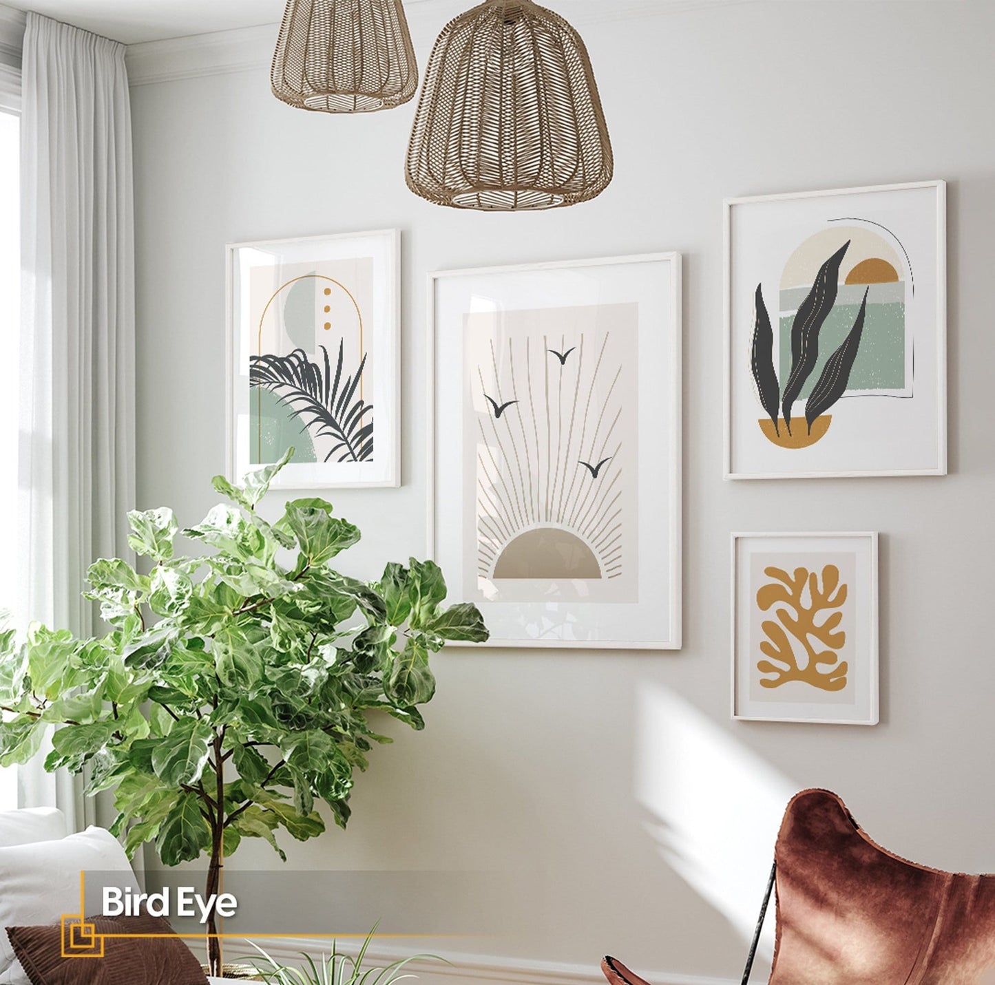 Bird Eye - FRAMED Gallery Wall Floral Print Set of 4 Flower Posters