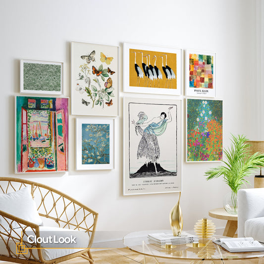 Clout Look - Eclectic Gallery Wall Set of 8 FRAMED Prints Maximalist Wall Decor