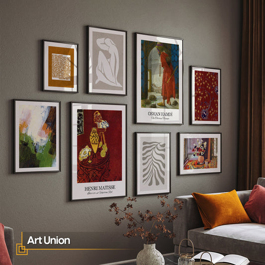 Art Union - Eclectic Gallery Wall Art Set of 8 FRAMED Prints