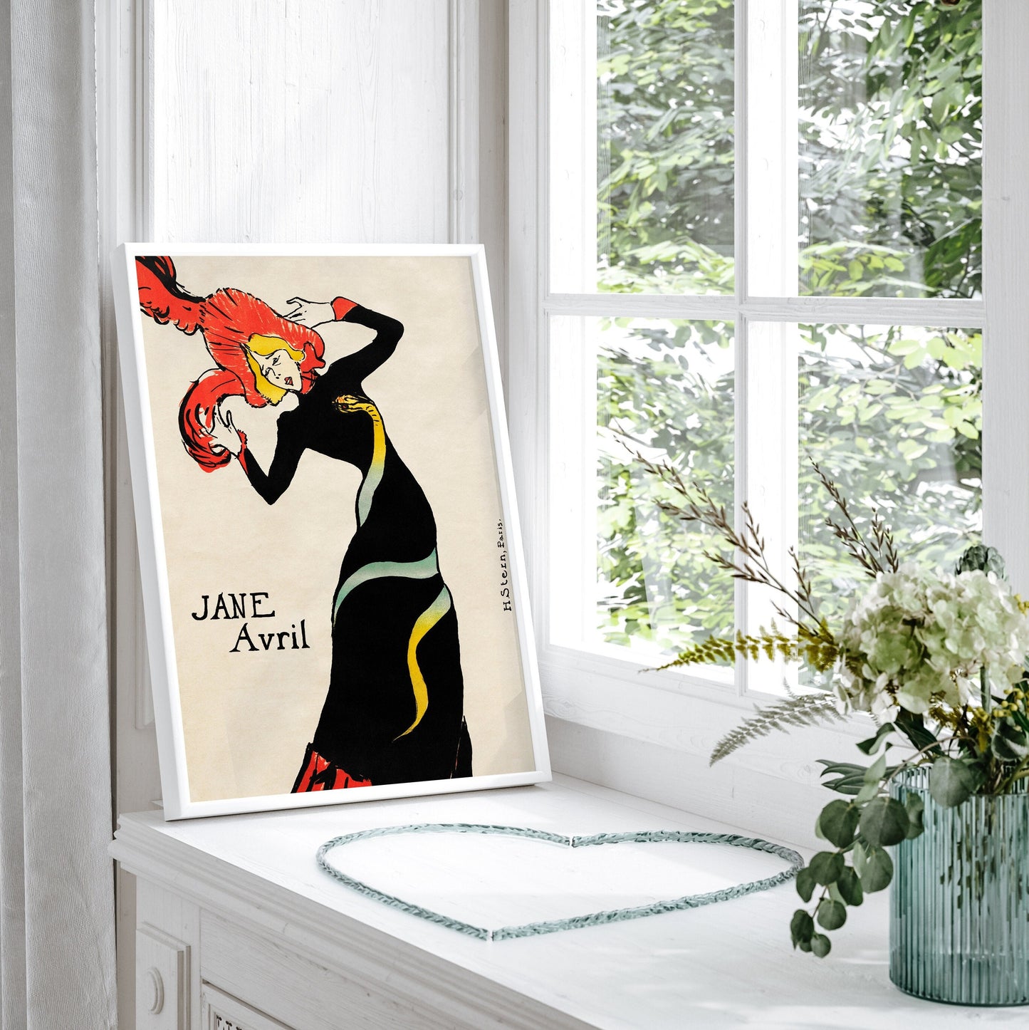 Free Stone - Art Nouveau Framed Gallery Wall Art Set of 6 Pieces