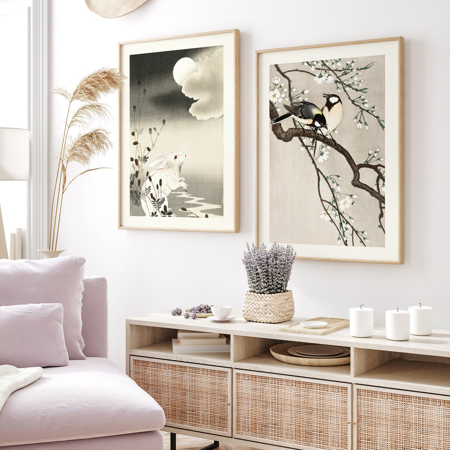 Under Moon - Black and White Gallery Wall Set of 8 FRAMED