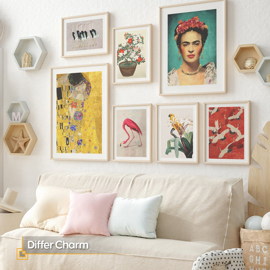 Differ Charm - Eclectic FRAMED Gallery Wall Set of 7 Pieces