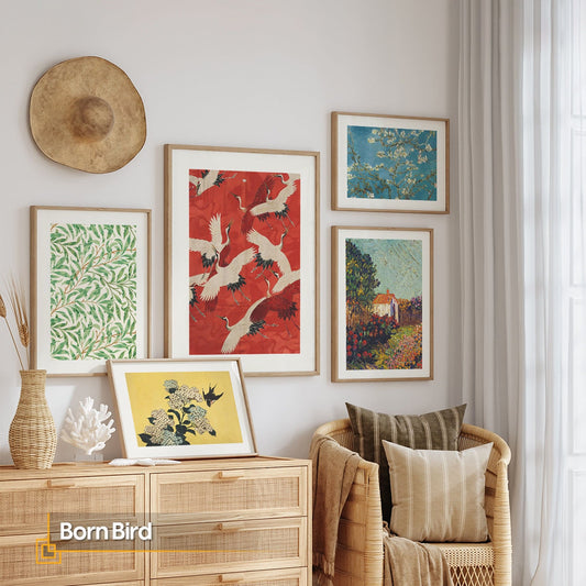 Born Bird - FRAMED Gallery Wall  Art Set of 5 Exhibition Poster Set