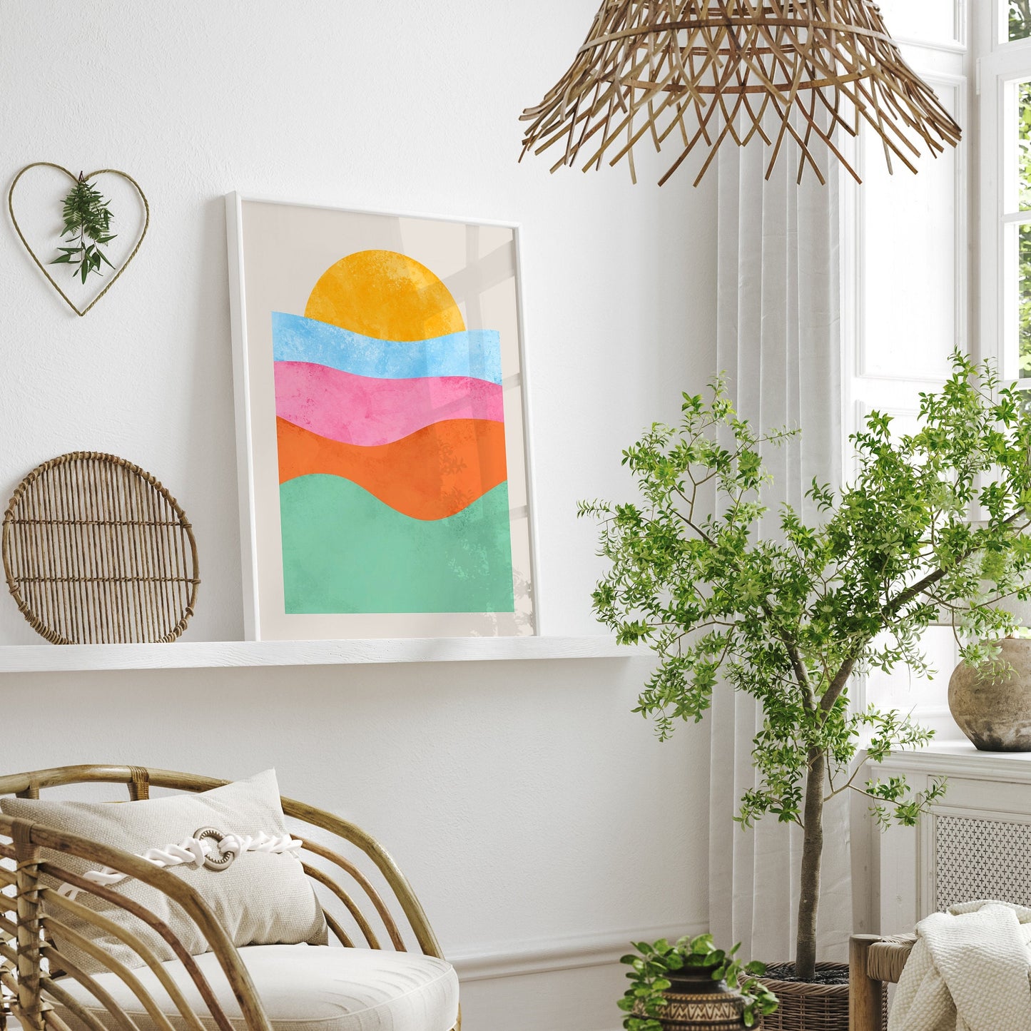 Sugar Lane - Gallery Wall Set of 7 FRAMED Boho Artwork Print Set