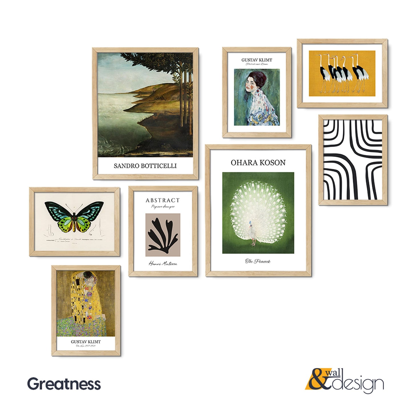 Greatness - Vintage Large Gallery Wall Artwork Set of 8 Pieces FRAMED