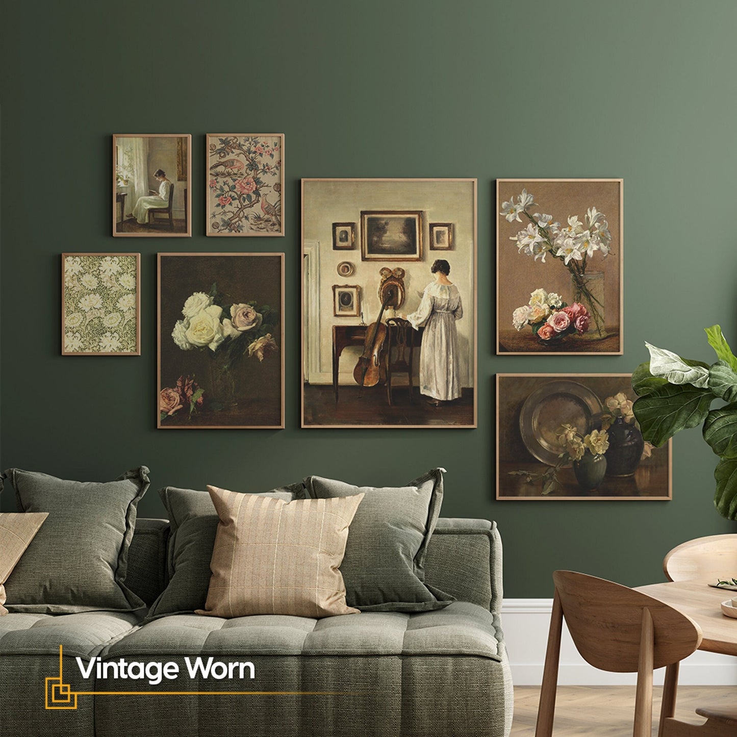 Vintage Worn - Vintage Gallery Wooden FRAMED Set of 7 Pieces