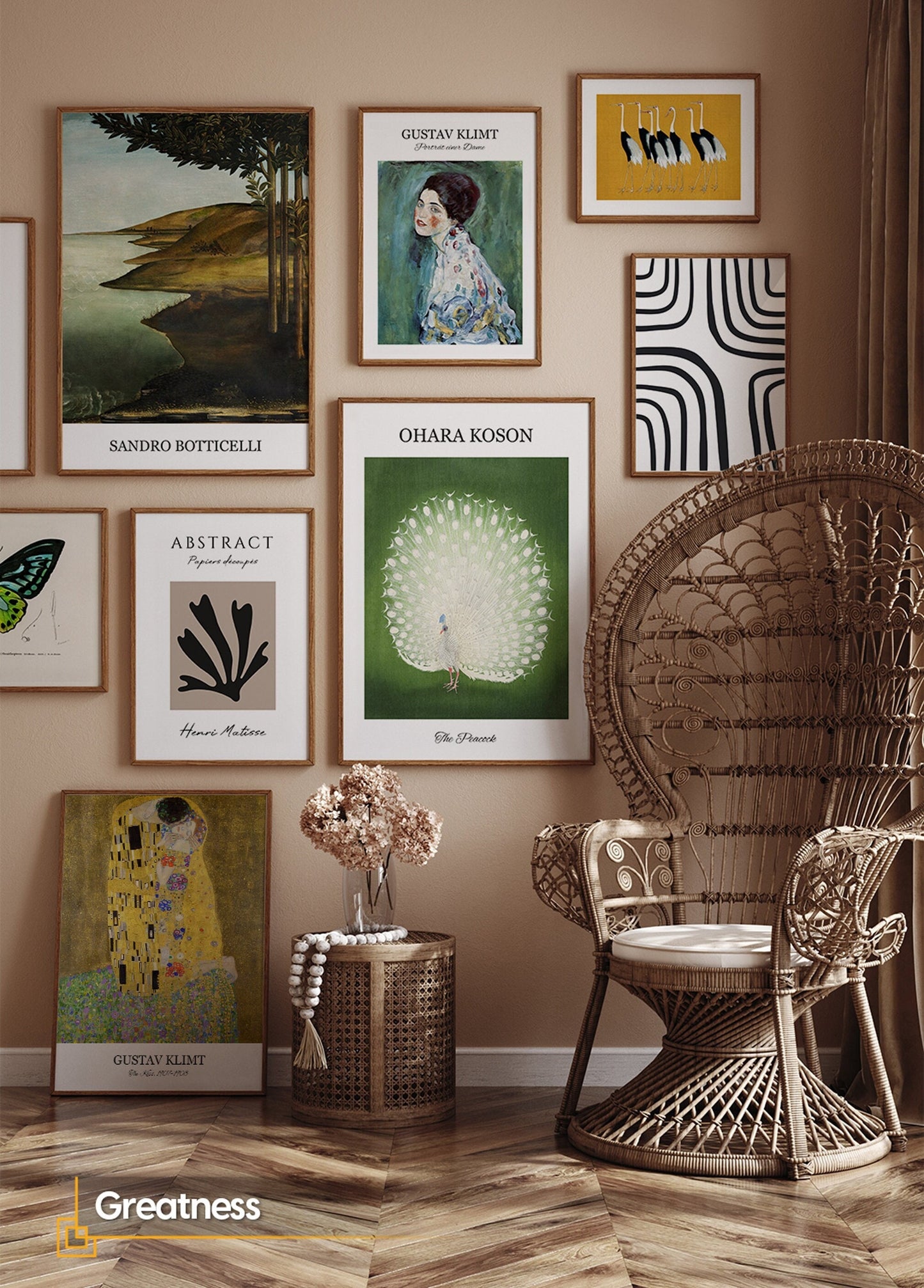 Greatness - Vintage Large Gallery Wall Artwork Set of 8 Pieces FRAMED