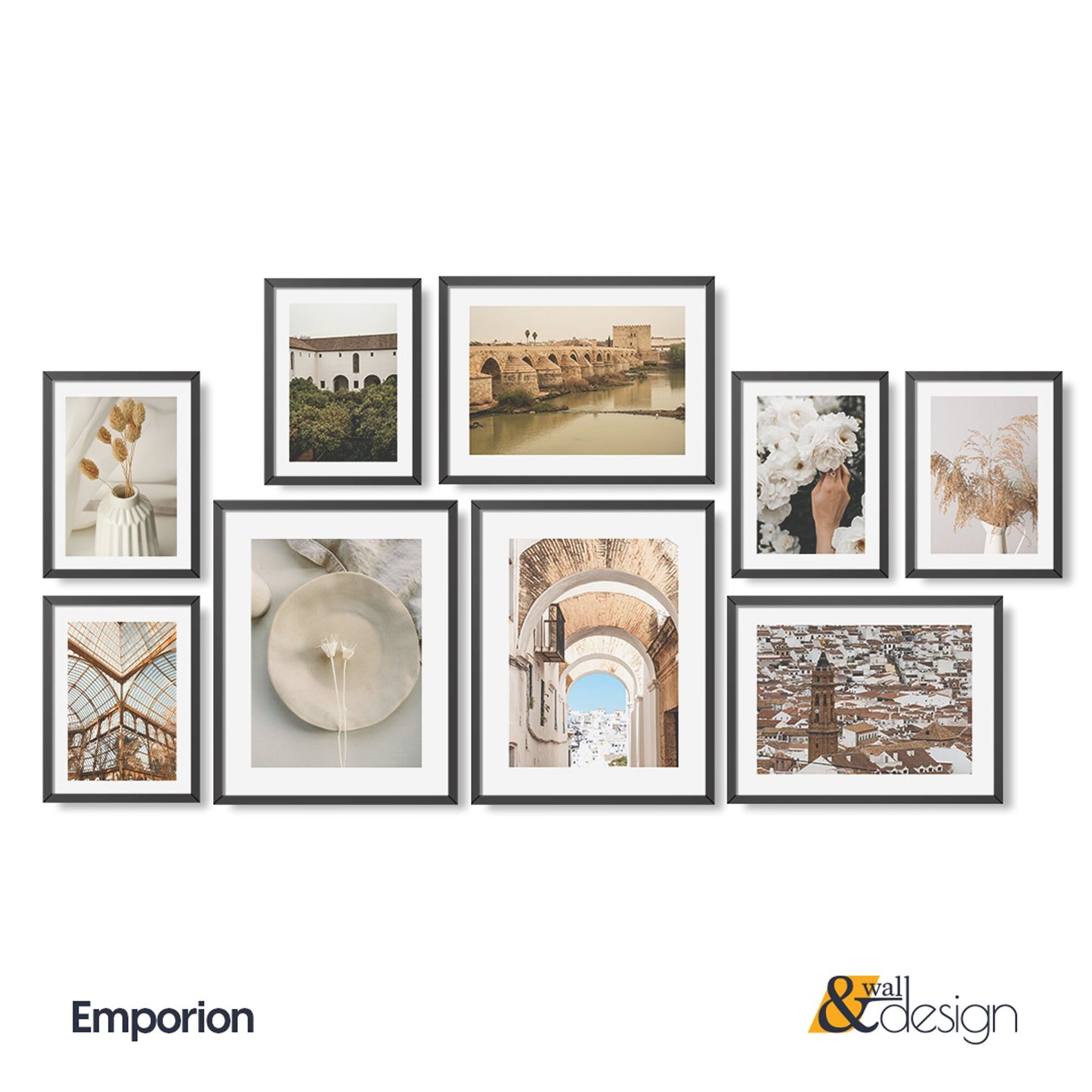 Emporion - Mediterrenian Wall Art Gallery Set Framed of 9 Maximalist Wall Posters