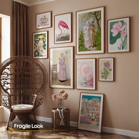 Fragile Look - Wall Art Gallery Framed Set of 9 Maximalist Artworks