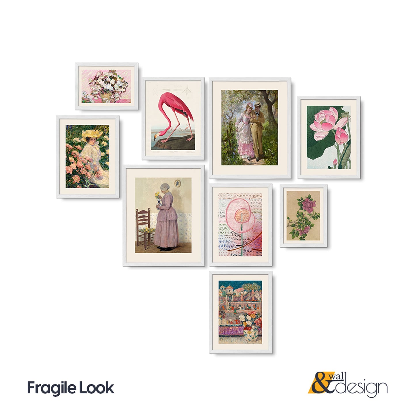 Fragile Look - Wall Art Gallery Framed Set of 9 Maximalist Artworks