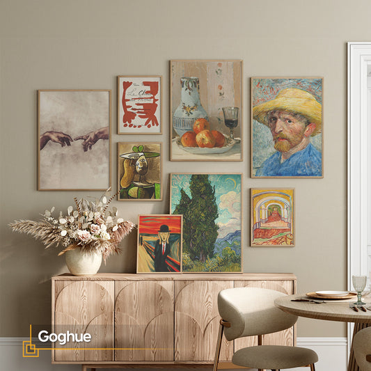 Goghue - Classical Art Gallery Wall Set FRAMED Set of 8 Pieces