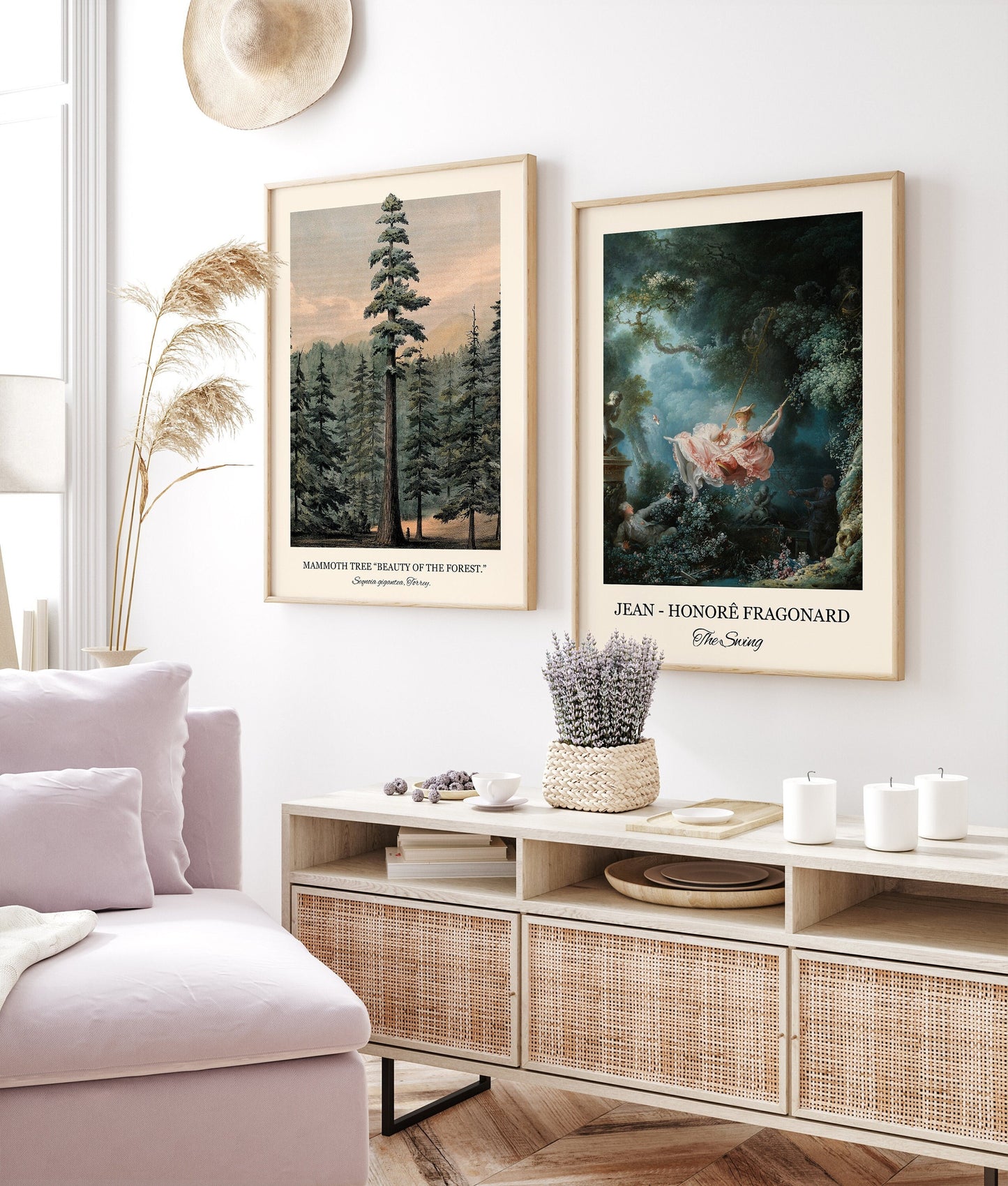 Green Tree - FRAMED Wall Art Set of 2 Landscape Painting Framed
