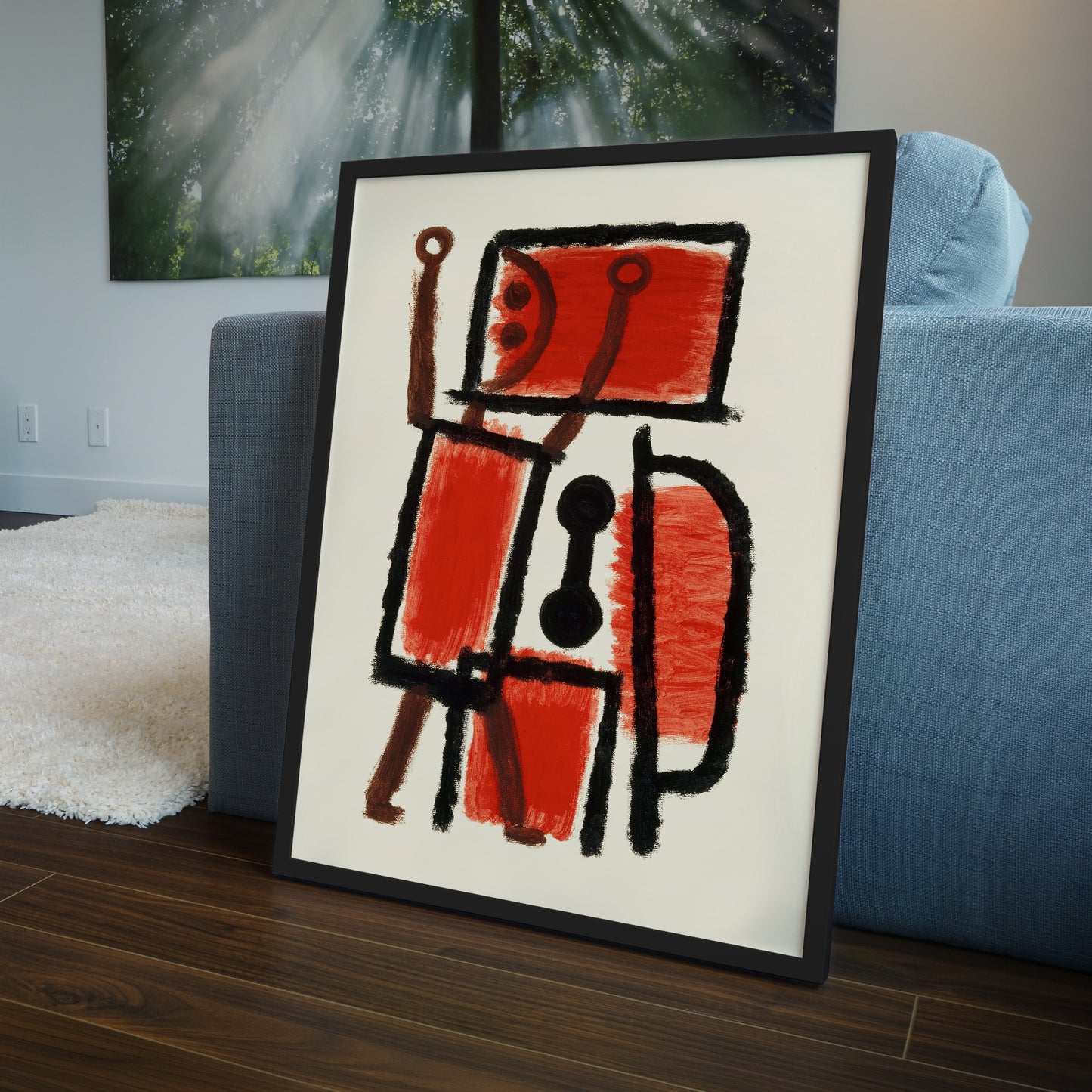 Paul Klee Framed Wall Art Print | Abstract Red & Black Artwork | Modern Wooden Framed Fine Art Print | Museum Inspired Home Decor