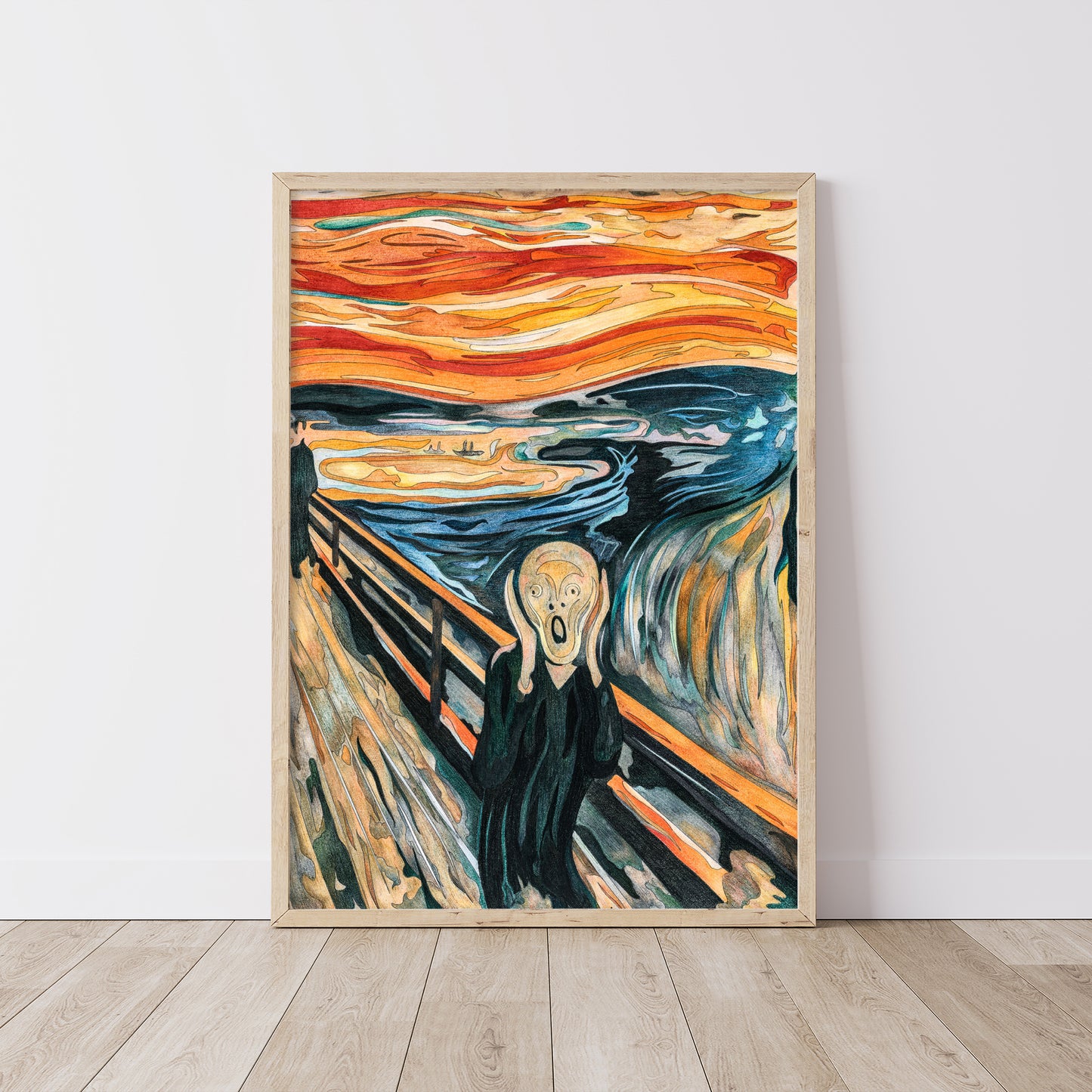 Edvard Munch The Scream Wooden Framed Wall Art Print
