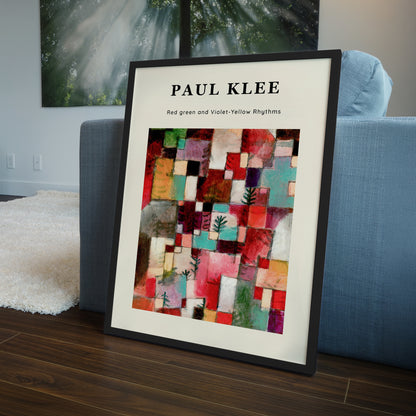 Paul Klee Red Green and Violet-Yellow Rhythms Wooden Framed Wall Art Print