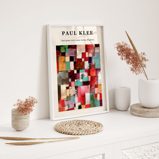 Paul Klee Red Green and Violet-Yellow Rhythms Wooden Framed Wall Art Print