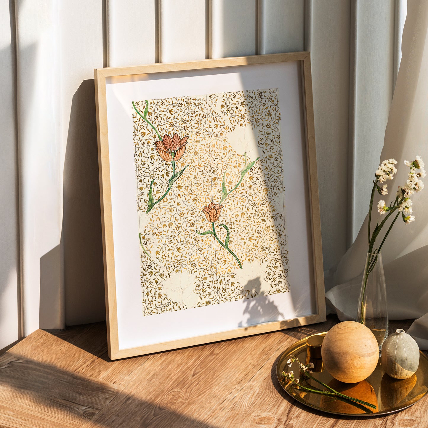William Morris Vintage Botanical Floral Wooden Framed Wall Art Print