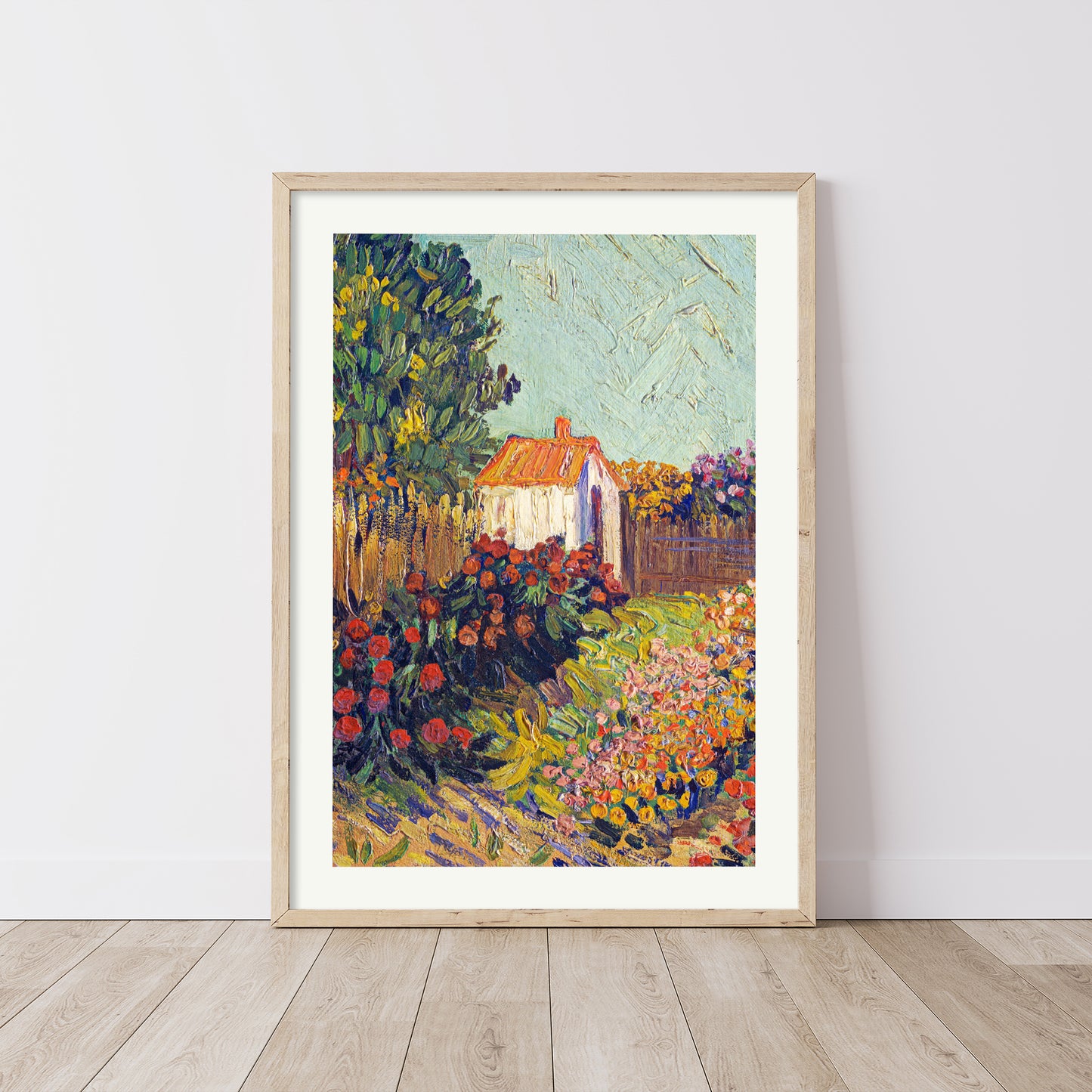 Vincent van Gogh Garden Cottage Wooden Framed Wall Art Print