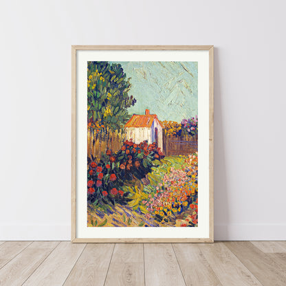 Vincent van Gogh Garden Cottage Wooden Framed Wall Art Print