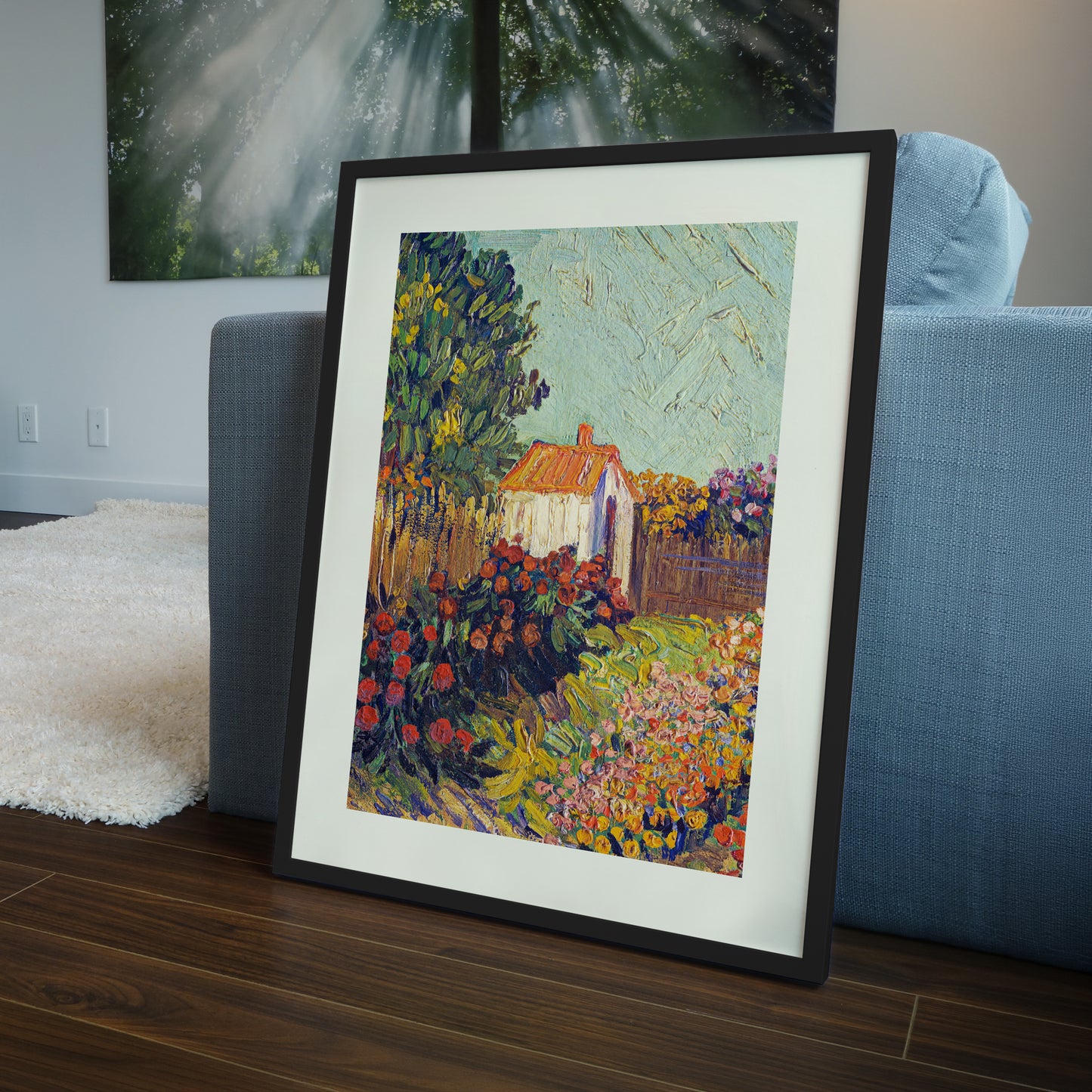 Vincent van Gogh Garden Cottage Wooden Framed Wall Art Print