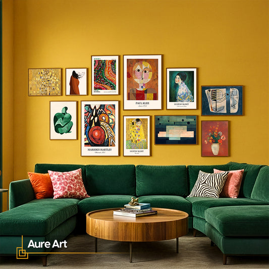 Eclectic Framed Wall Art Set | Modern & Vintage Gallery Wall Decor for Living Room - Aure Art