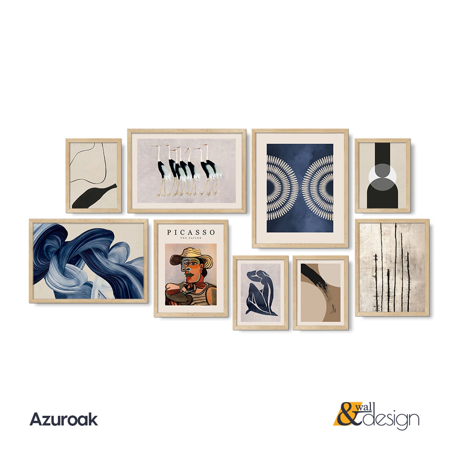 Azuroak Gallery Wall Set – Curated Collection of Abstract and Modern Art