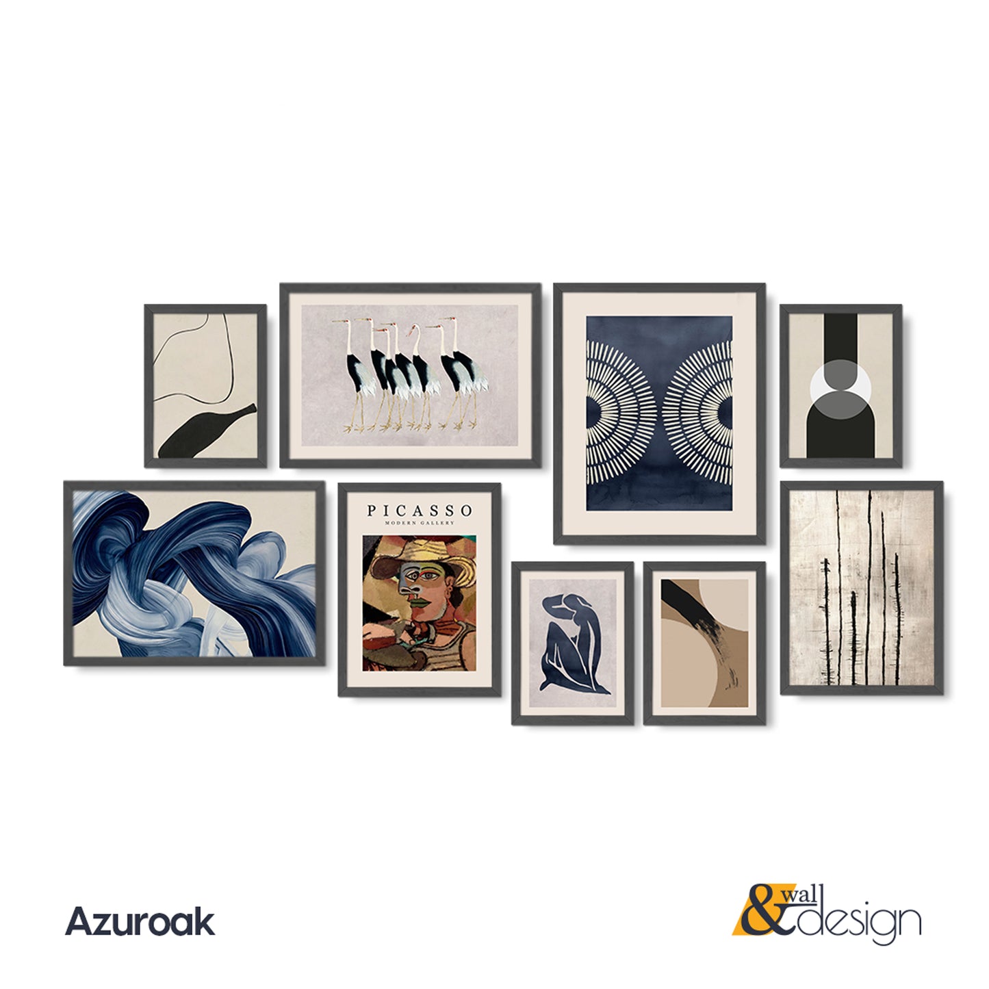 Azuroak Gallery Wall Set – Curated Collection of Abstract and Modern Art