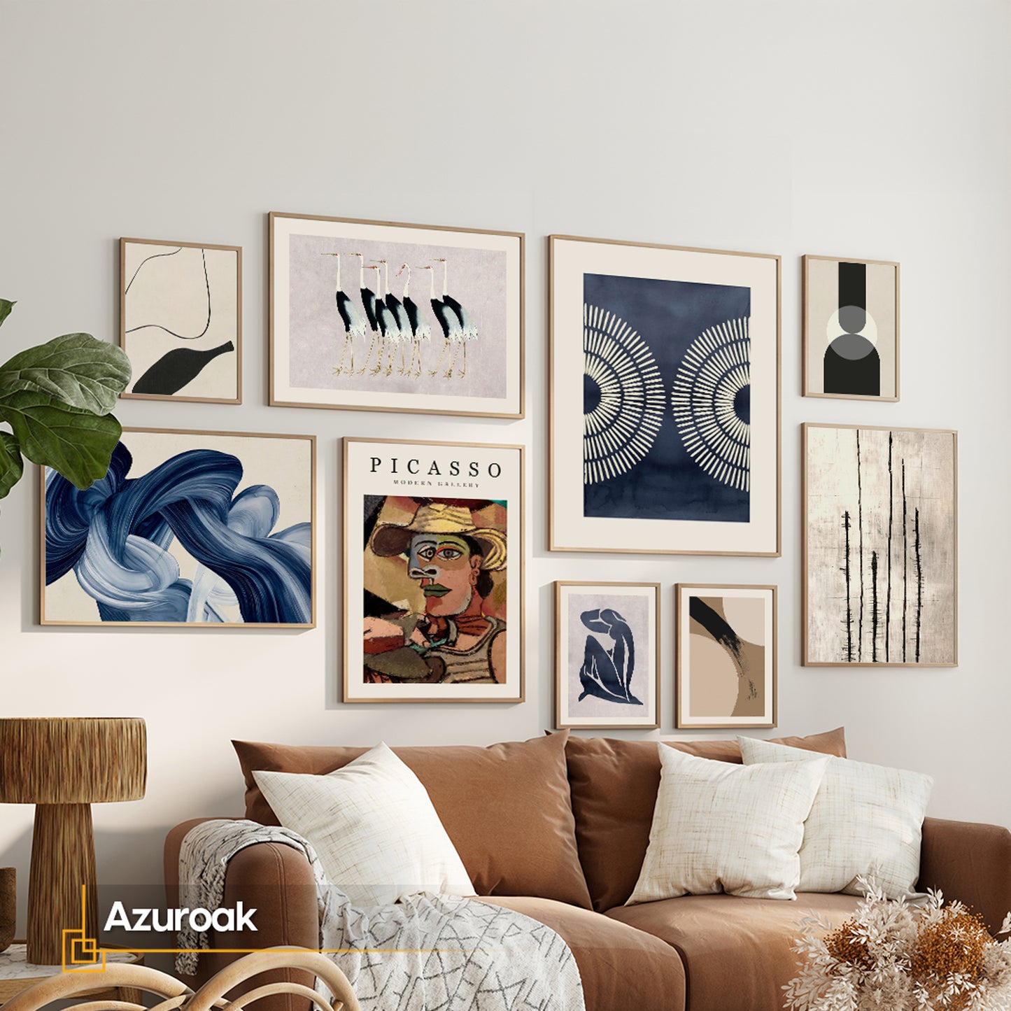 Azuroak Gallery Wall Set – Curated Collection of Abstract and Modern Art